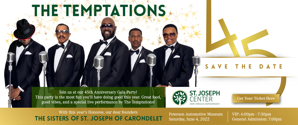 Image of gala event showing the Temptations