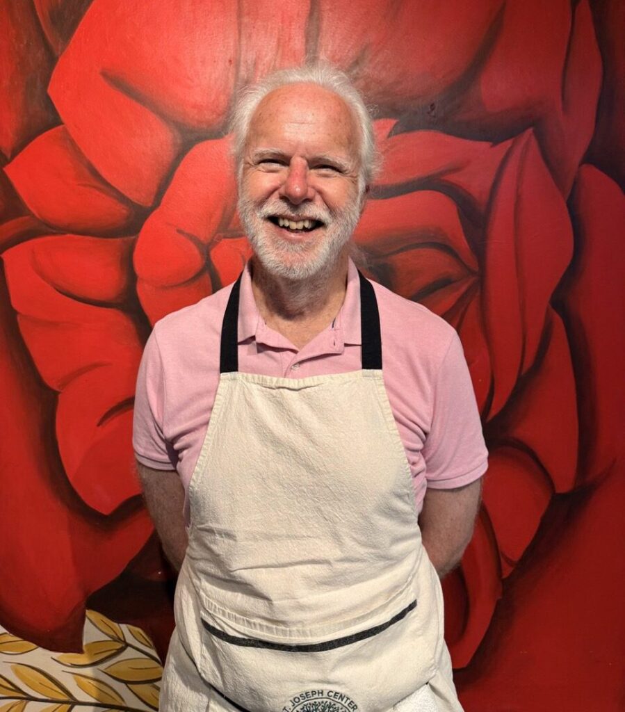 Deacon Kevin McCardle at St. Joseph Center's Bread &amp; Roses Café.